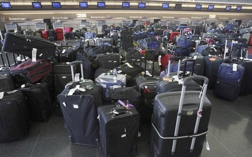 Baggage in the baggage claim area
