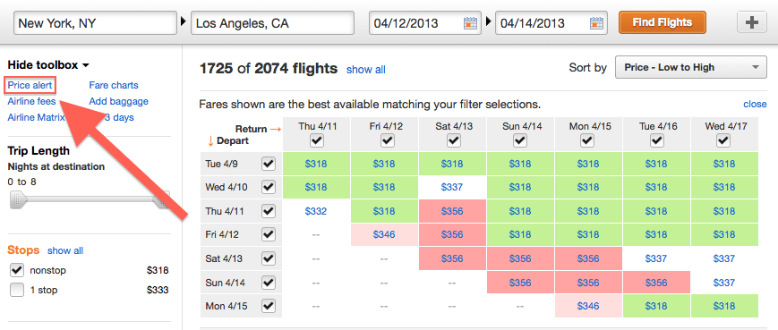 Kayak Flight Tracker, saving on airfare