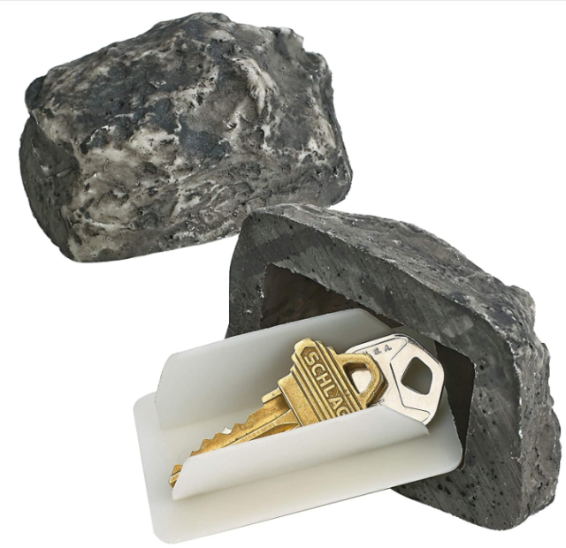 Fake rock designed hide small valuables