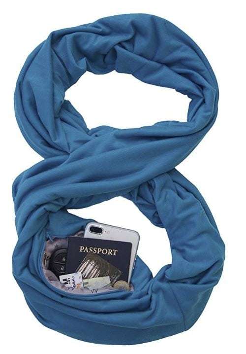 infinity travel scarf with hidden pocket