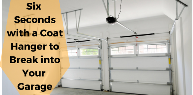 Open garage with a coat hanger, avoid break ins when traveling