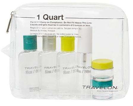 Travelon 1 quart toiletry bag for carry on